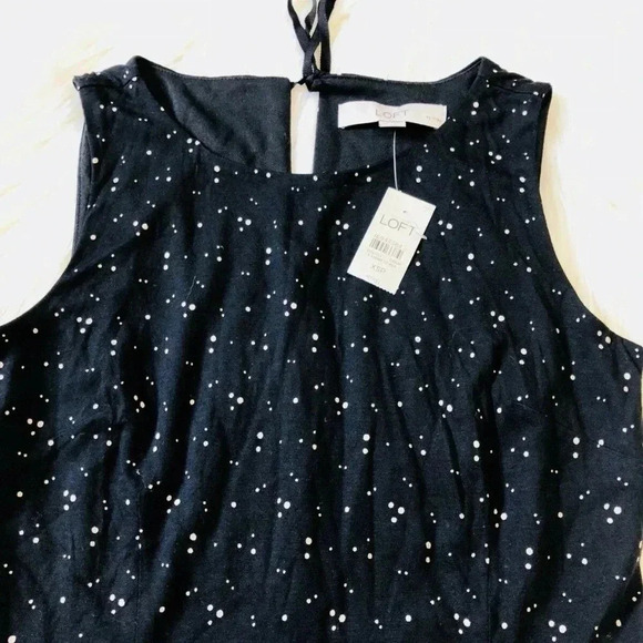 LOFT Petite Cosmic Dot Sleeveless Tulip Dress - Picture 3 of 6
